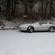 Stage 3: The car is covered in snow to illustrate that it hasn’t moved since the previous season/year as you do donuts nearby